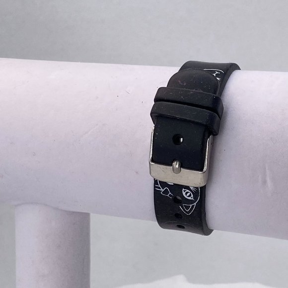 Lady  Accutime Watch Cat  Face Pink Metal Bezel Stainless Steel Snap Back - Picture 6 of 7